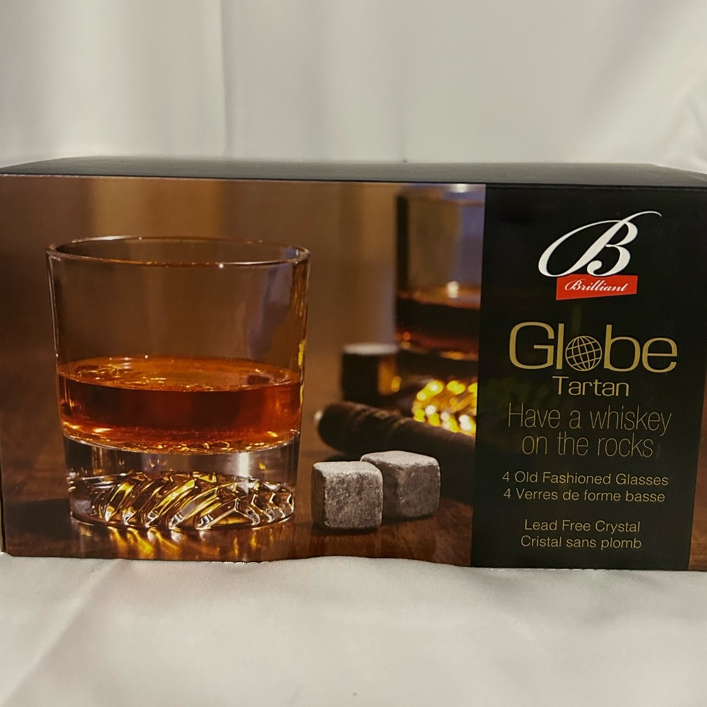 NWOT Brilliant Globe on the Rocks Whiskey Glasses